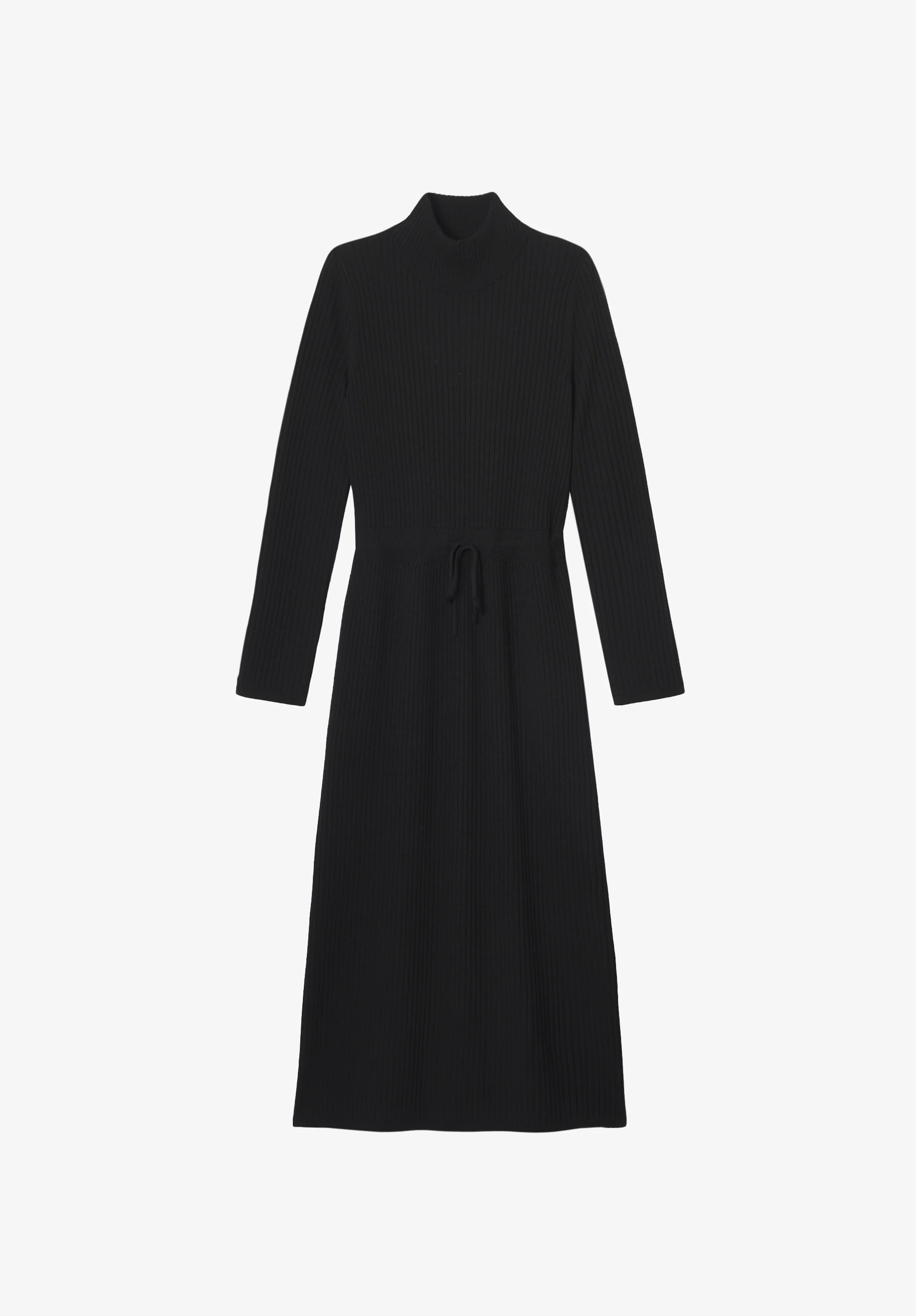 Robe longue en laine noire - Noir