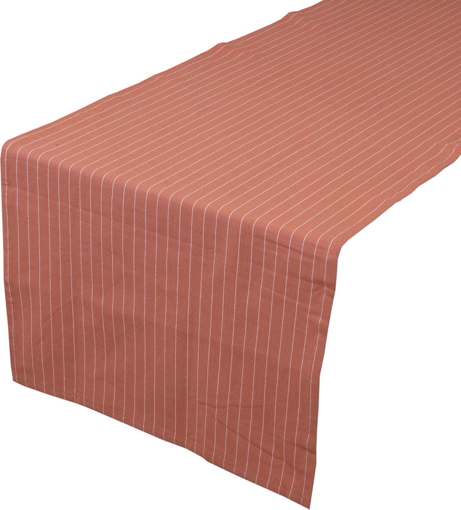 Linen & More tafelloper Pinstripe bruin 50 x 140 cm