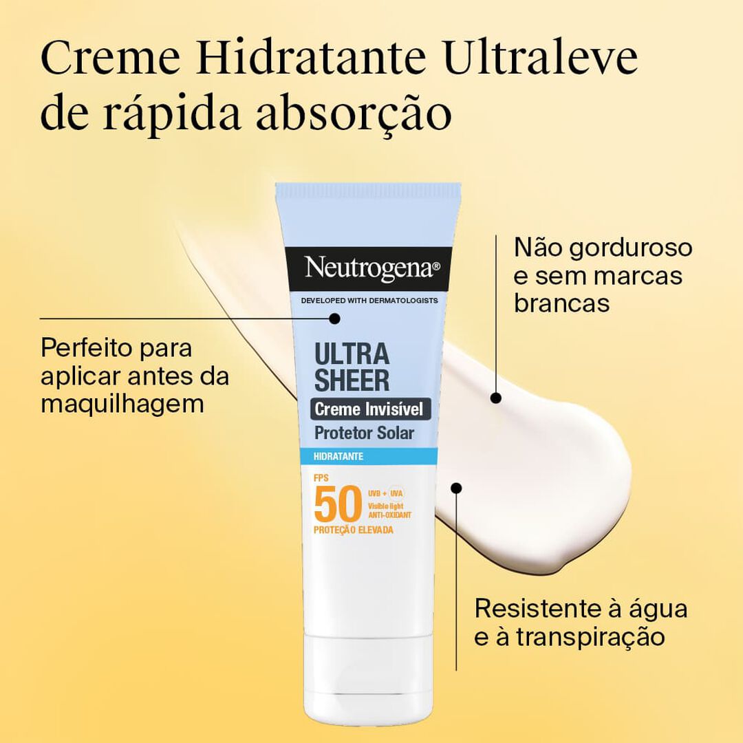 NEUTROGENA  Ultra Sheer Creme Invisível Hidratante SPF50 - 50ml