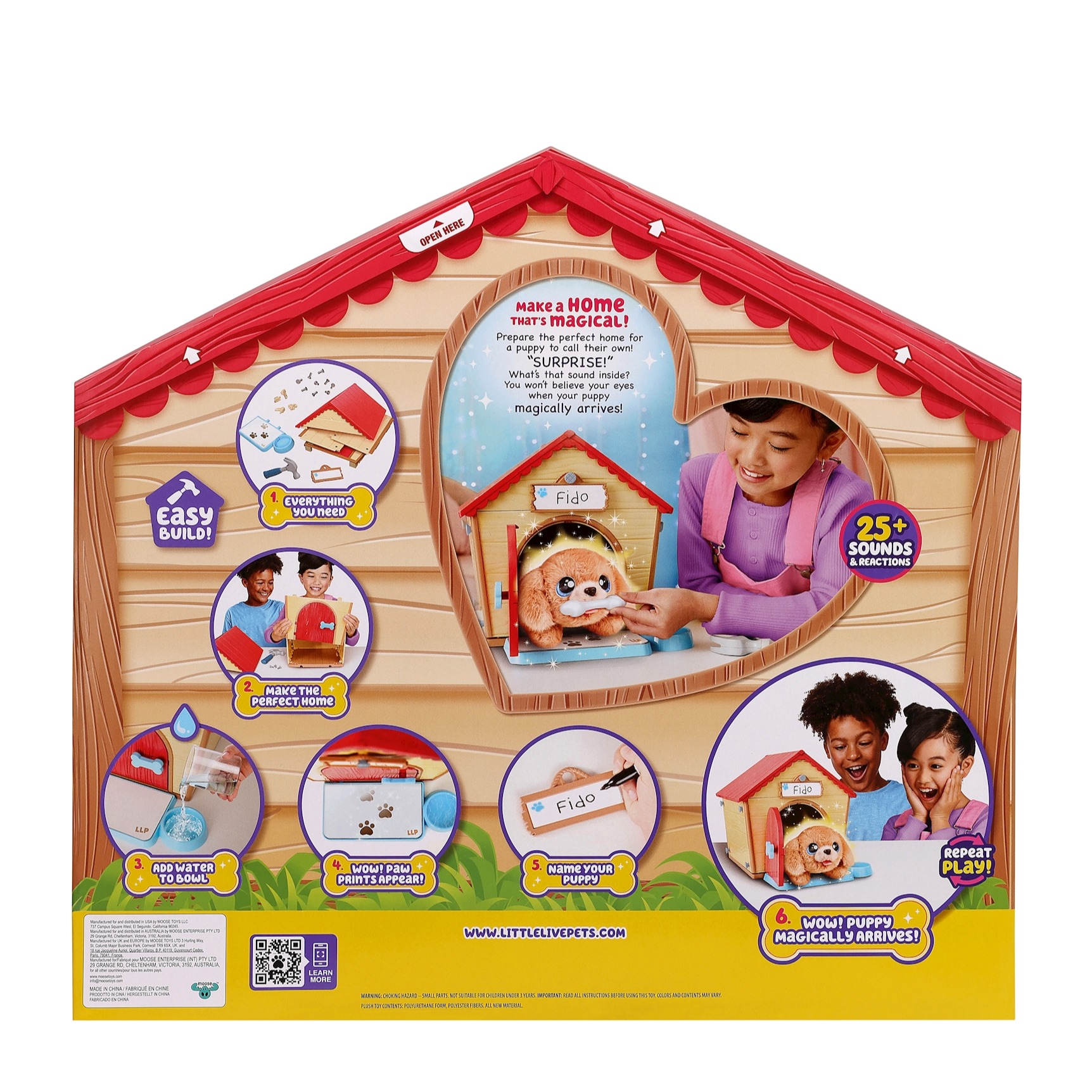 Little Live Pets Puppy Home Surprise Kinder Spielzeug Interaktiver Plüsch Hund inkl. AA Batterien (26477)