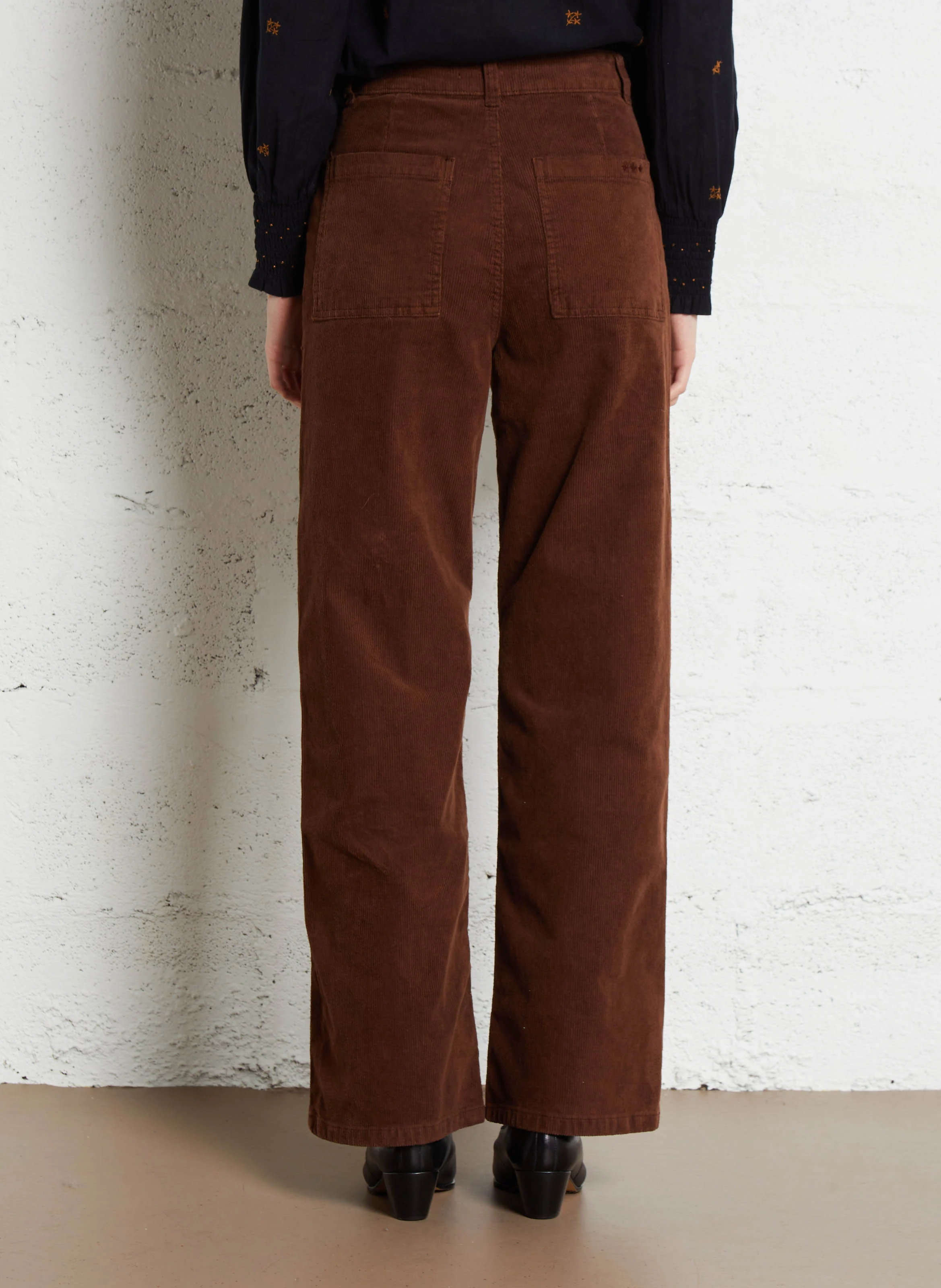 PALOMA - Pantalon en velours côtelé | Marron