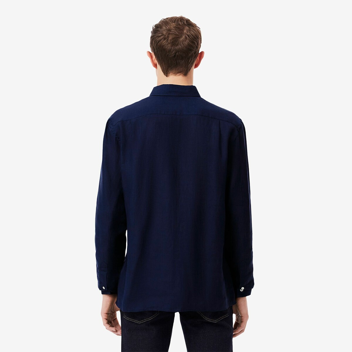LACOSTE<br>Camisa de linho, corte regular