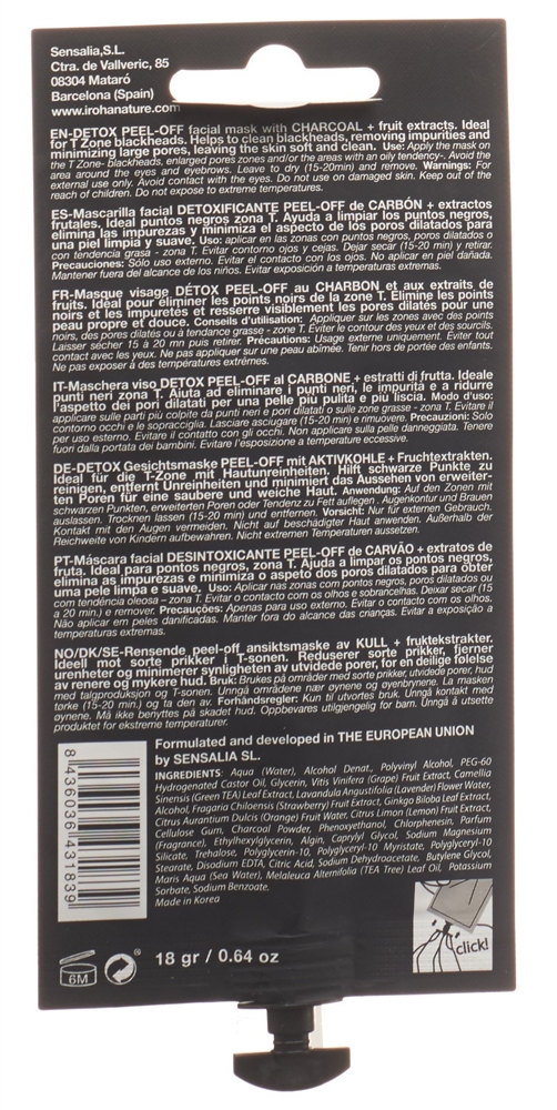 Iroha Detox Peel Off Mask Blackheads 1 Stk
