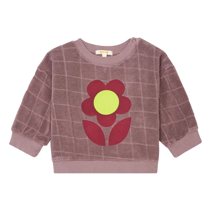 GOLD, Olalala Sweat Eponge Coton Bio Fleurs Sil | Prune