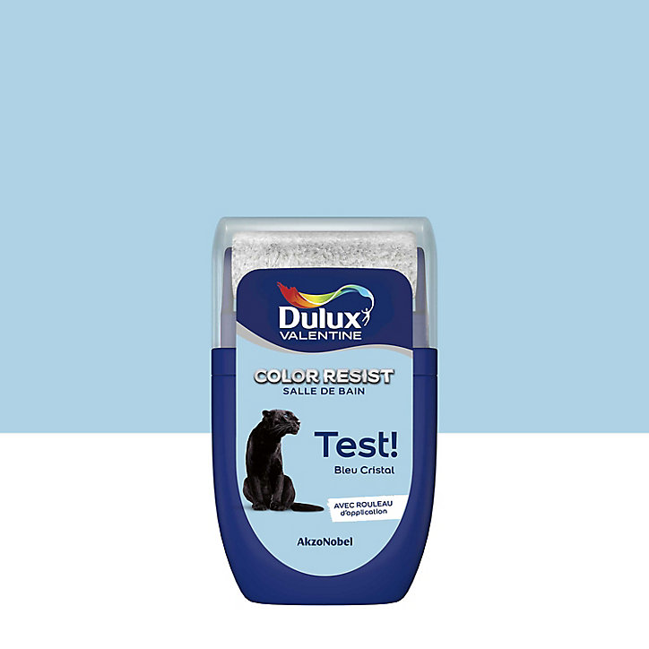 Testeur de peinture Color Resist salle de bains Dulux Valentine satin bleu cristal 30ml