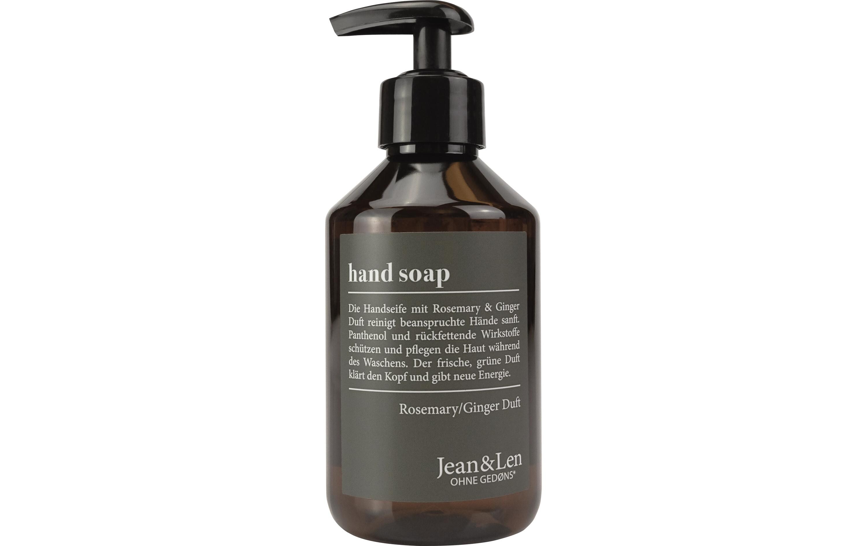 Flüssigseife Rosemary and Ginger 250 mlNatürliche Flüssigseife mit würzigem Duft nach Rosmarin und Ingwer