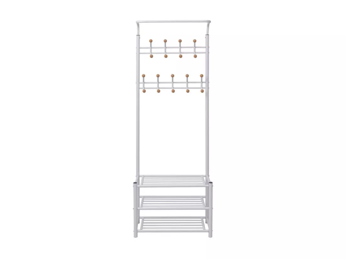 Porte-manteau avec rangement de chaussures 68x32x182,5 Blanc