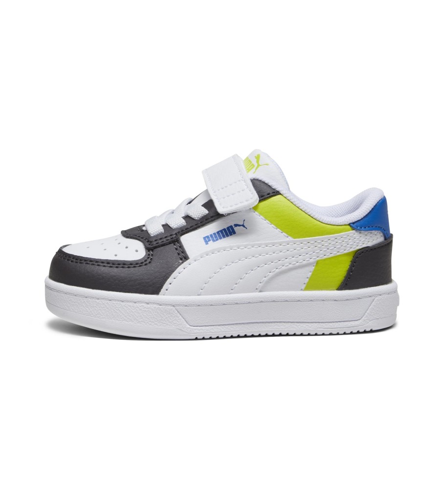 Tênis Puma Caven 2.0 Block, branco e preto.