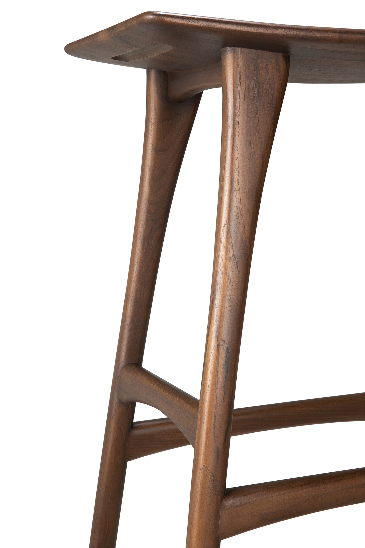 Osso bar kruk 80 - bruin teak - gelakt