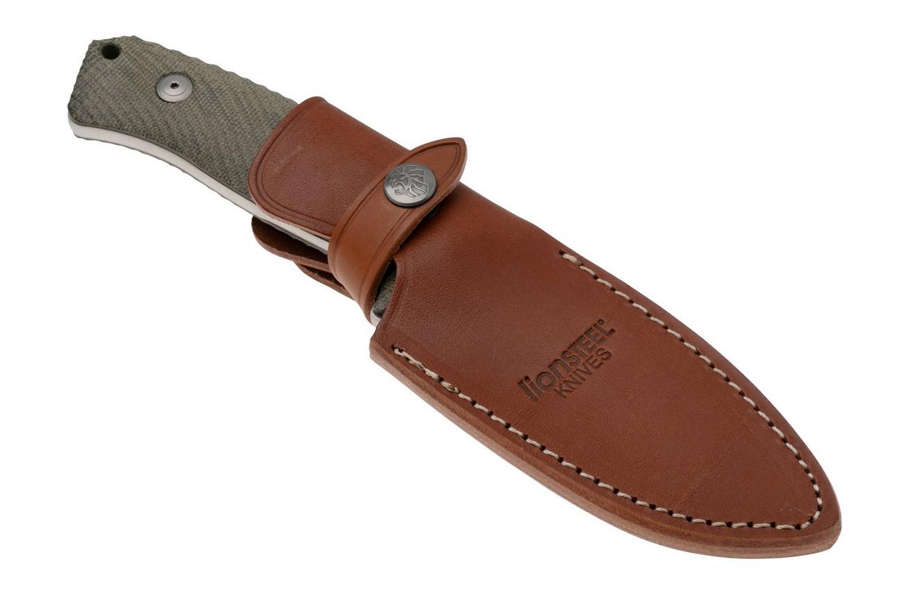 LionSteel M3 M3-CVG Green Canvas Micarta vaststaand mes