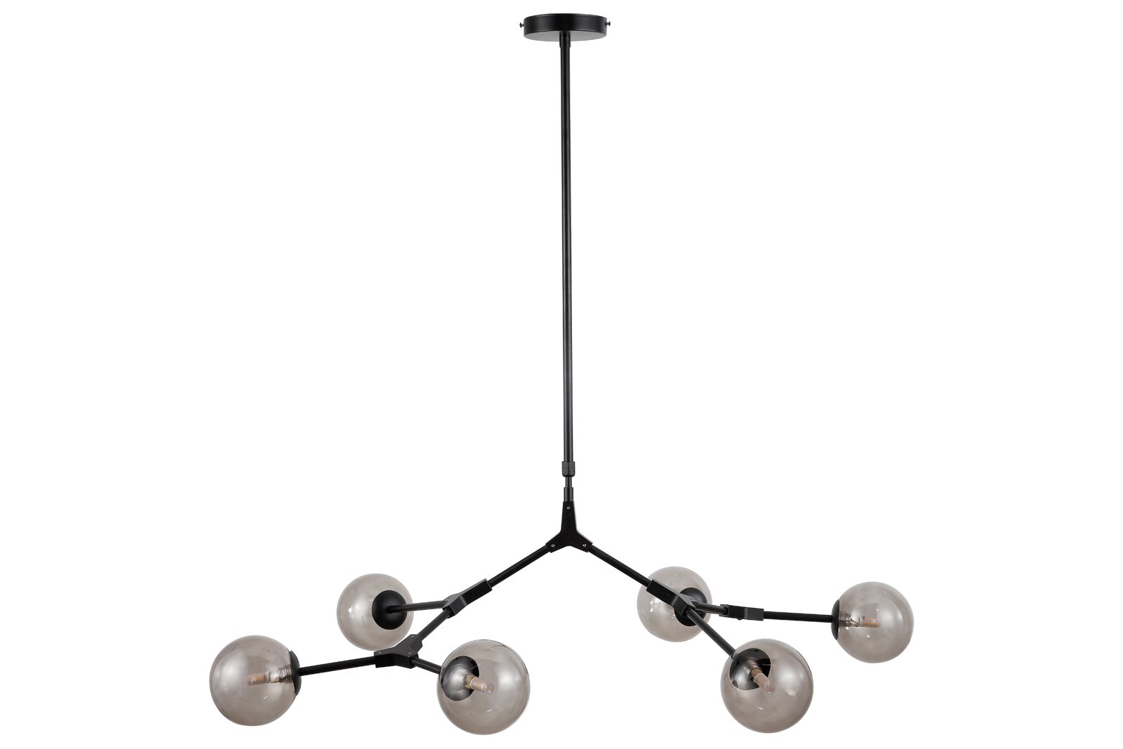 Branch taklampe Med sort sotet glass.
