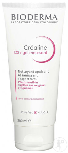 Bioderma Créaline DS+ Gel Moussant Assainissant Anti-Rougeurs Anti-Squames Peaux Sensibles 200ml