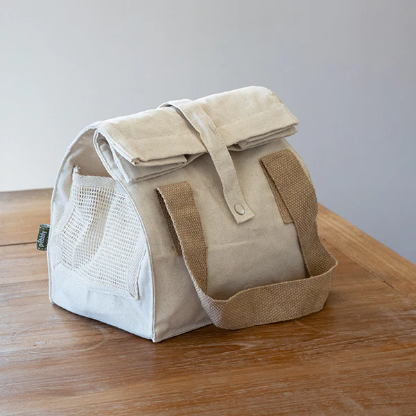 Sac déjeuner en coton bio naturel Pebbly