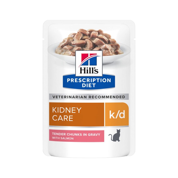 HILL'S Prescription Diet k/d Kidney Care en bouchées au Saumon - Pâtée pour chat