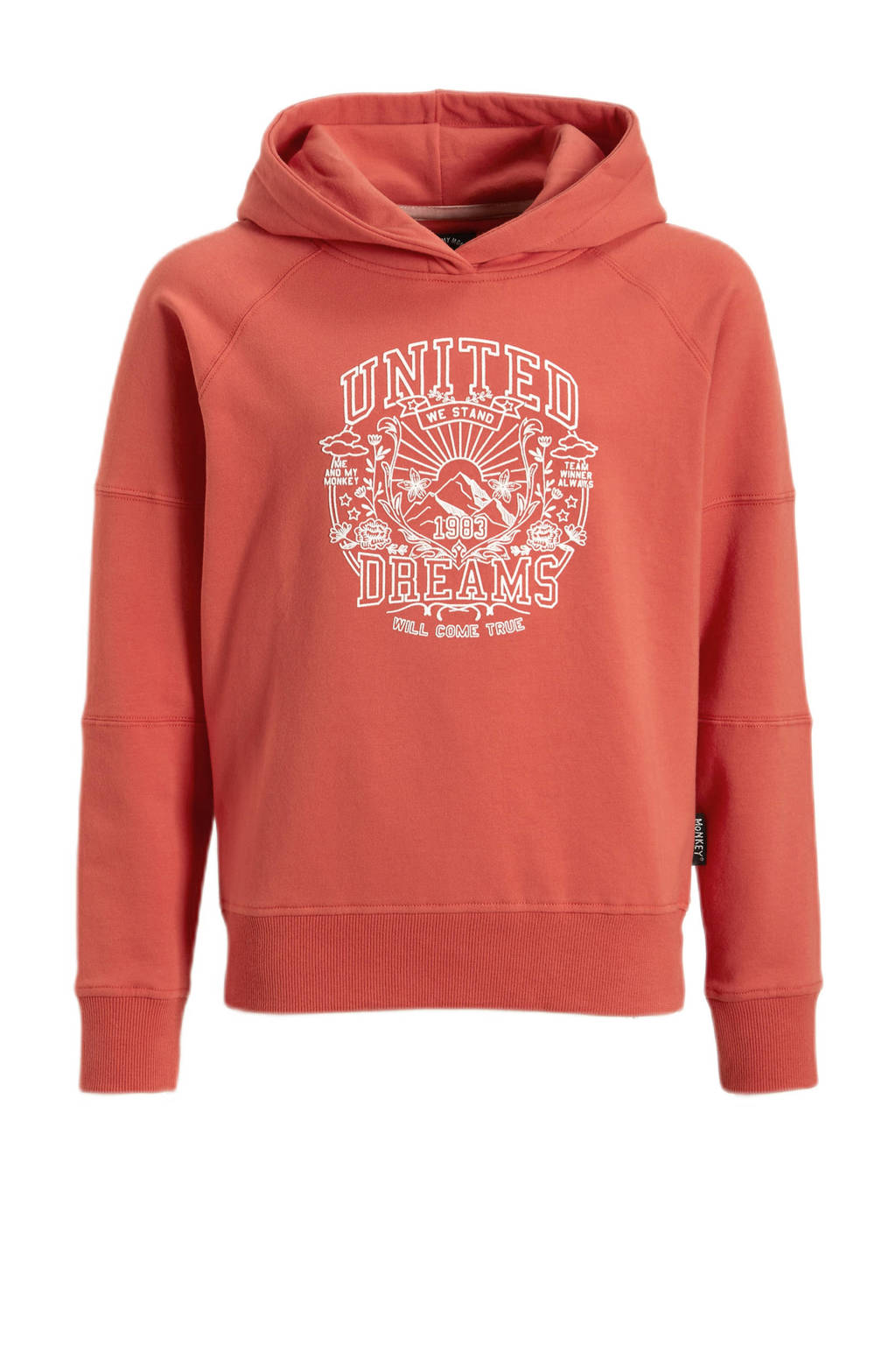 Me & My Monkey hoodie Nova met printopdruk terra