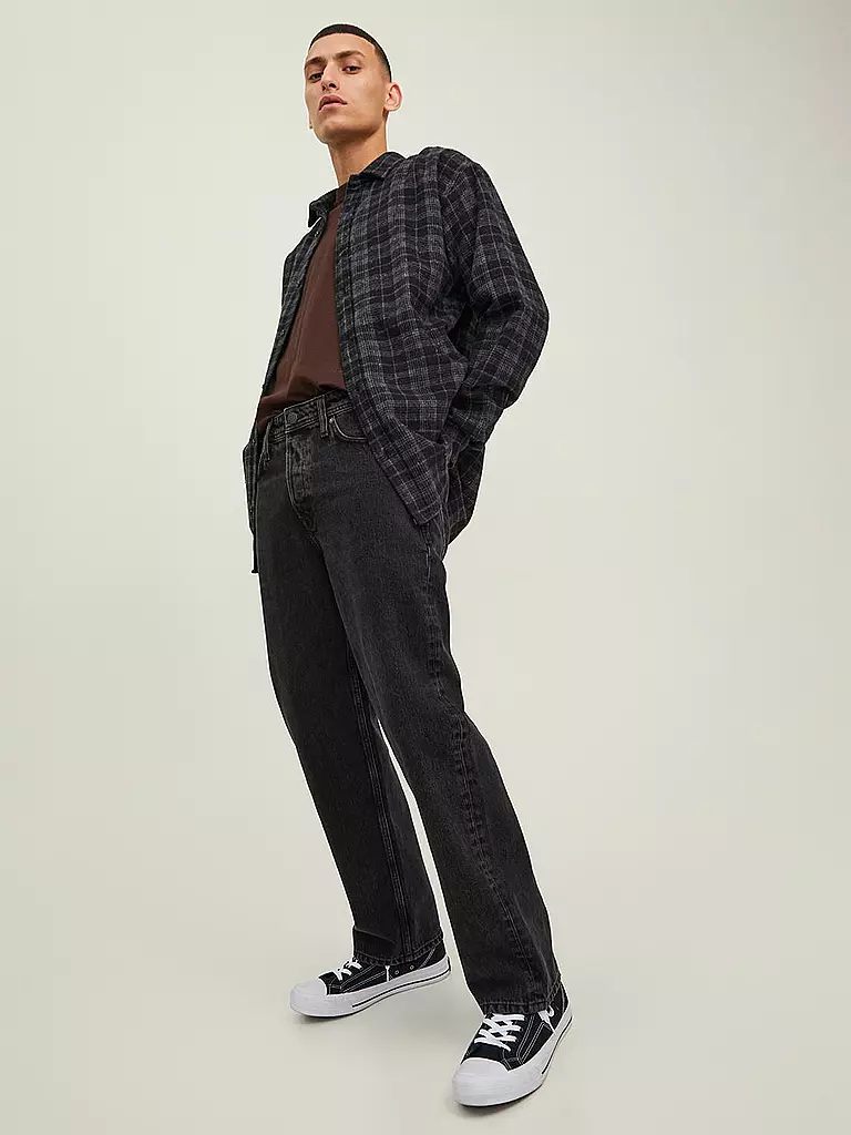 JACK & JONES Jeans Loose Fit JJIEDDIE schwarz