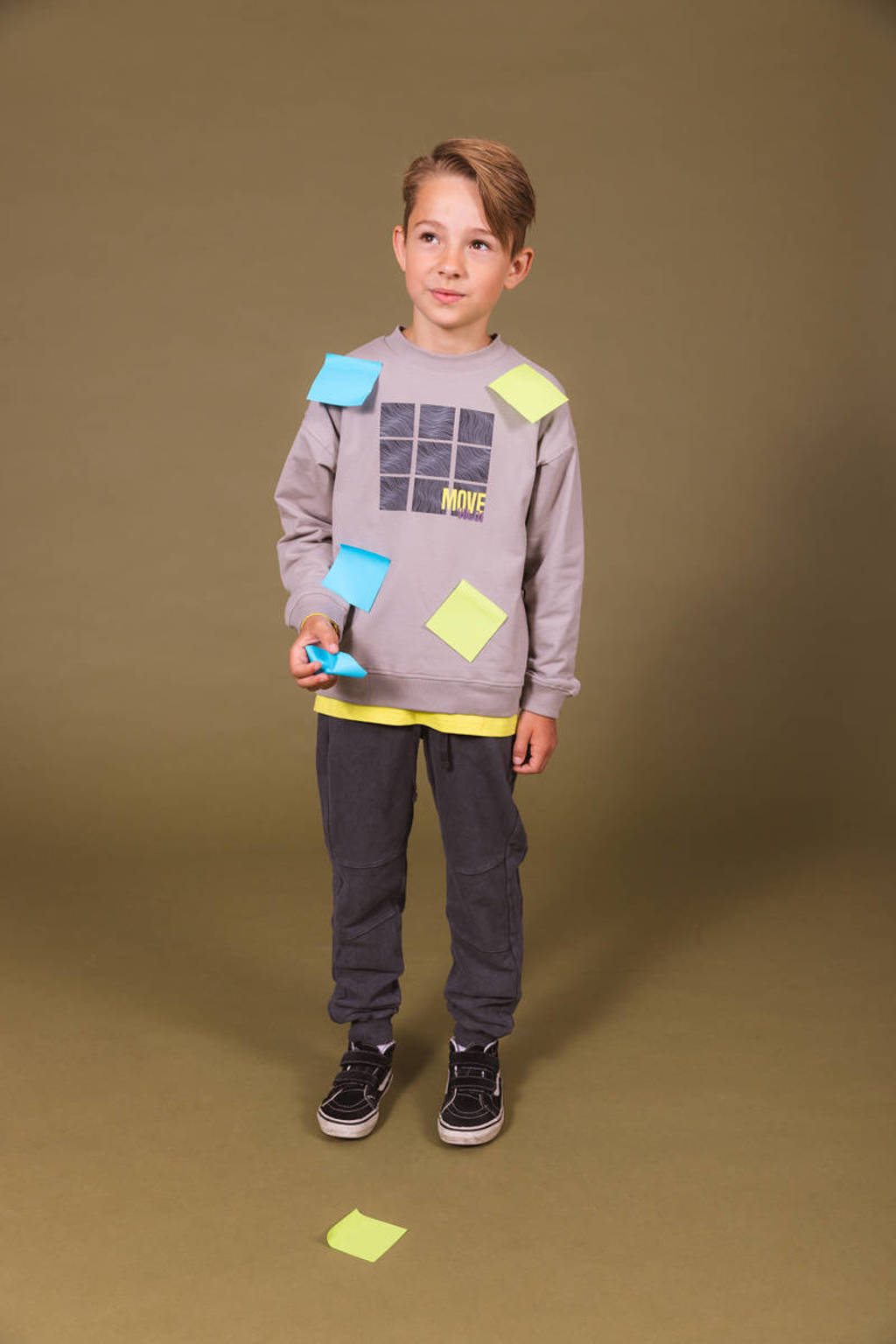 Quapi sweater DANJI met printopdruk grijs