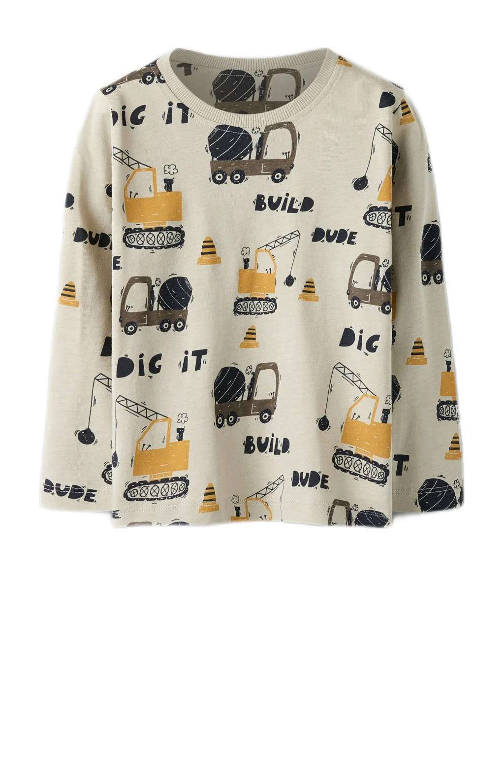 NAME IT MINI longsleeve NMMNIKO- set van 3 lichtgroen/beige/donkerblauw