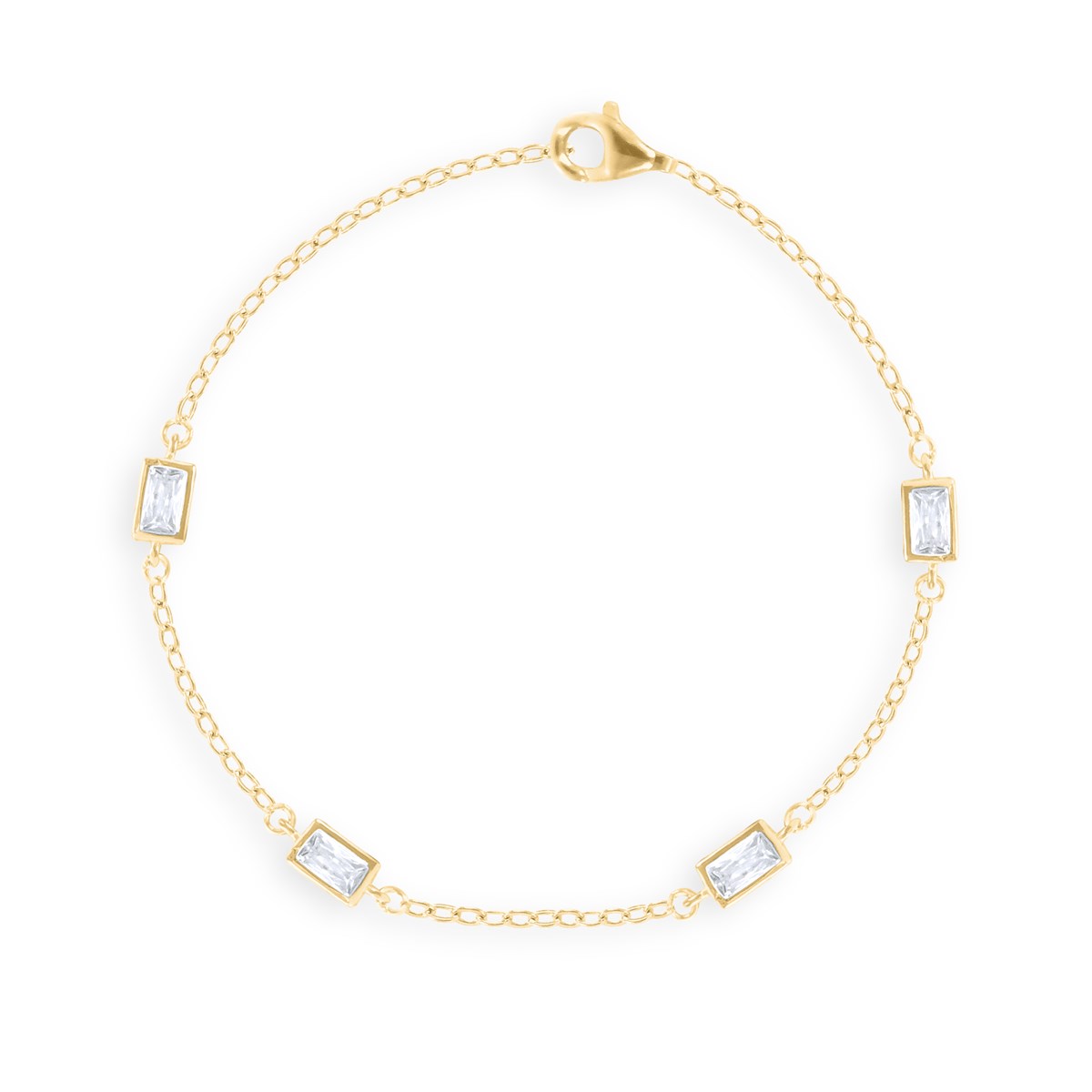Bracelet plaqué or avec oxydes de zirconium