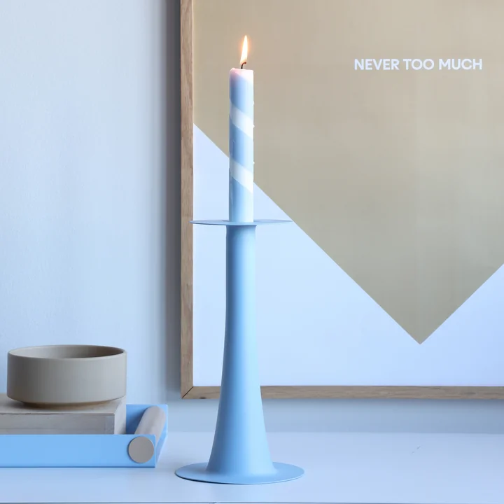 Design Letters - Trumpet - 2 in 1 Vase & Kerzenhalter, H 24 cm, light blue