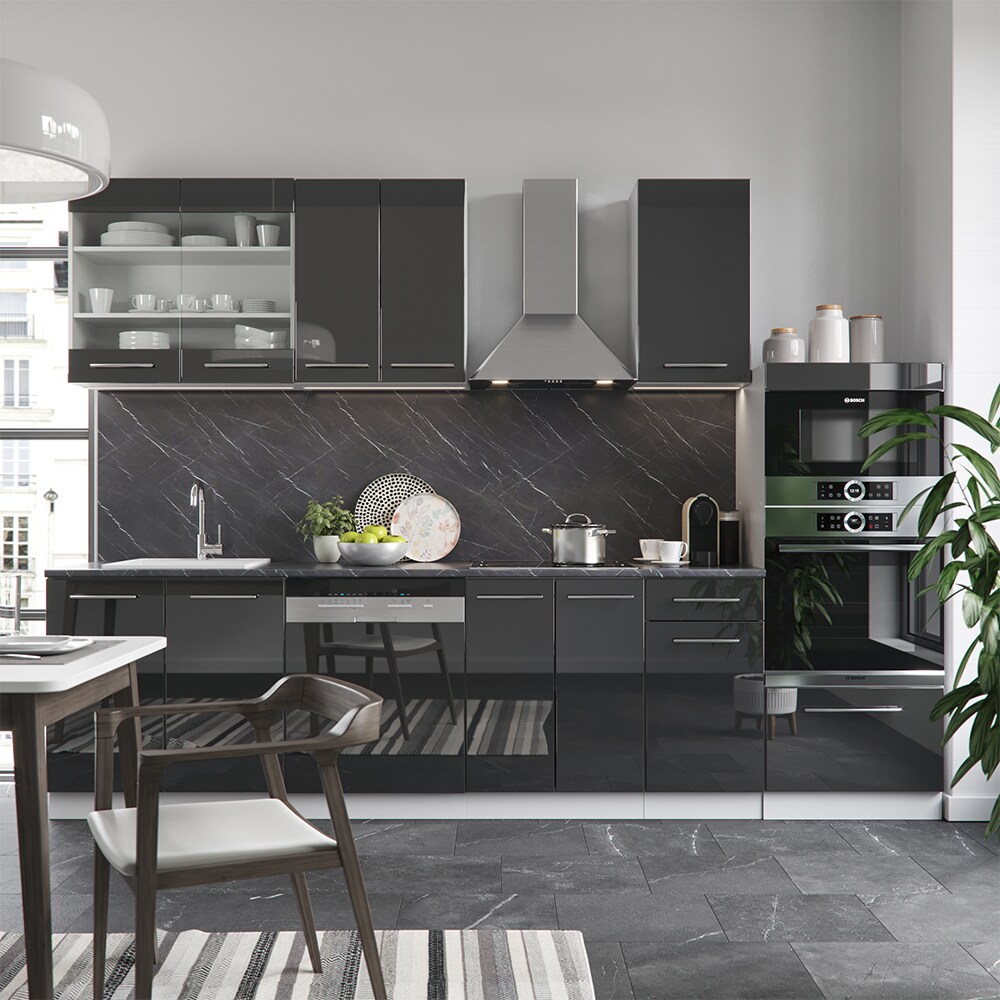 Vicco Küche Fame-Line 240 cm Küchenzeile Küchenblock Einbau Hochglanz