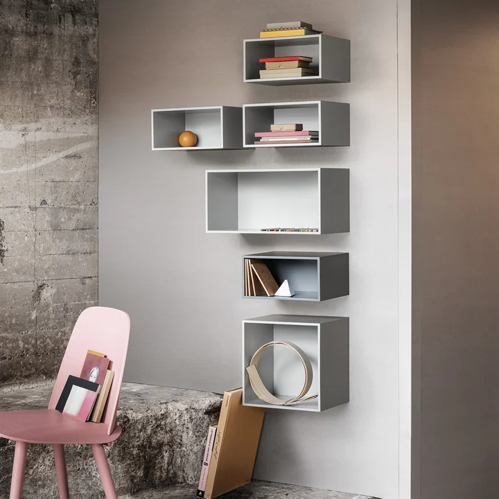 Muuto - Mini Stacked System Regalmodul, large / hellgrau