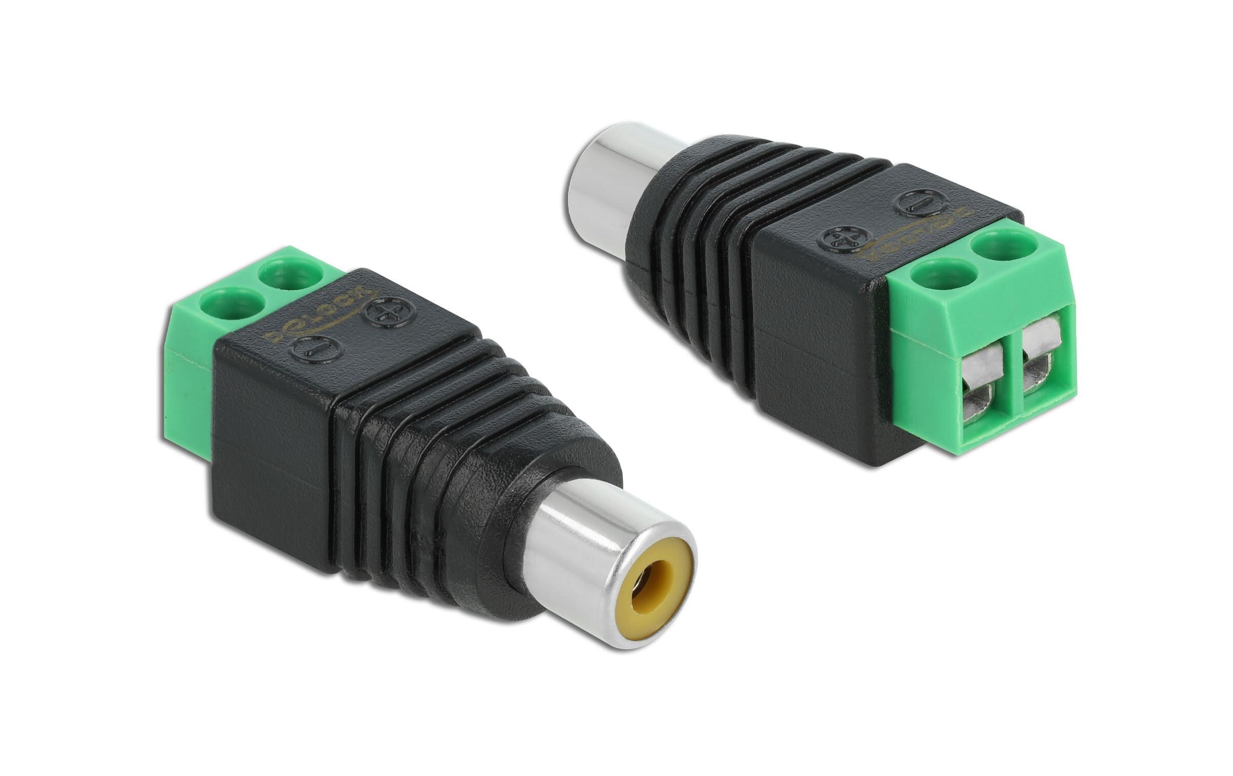 Audio-Adapter Cinch - UnkonfektioniertDelock Adapter Cinchbuchse > Terminalblock 2 Pin