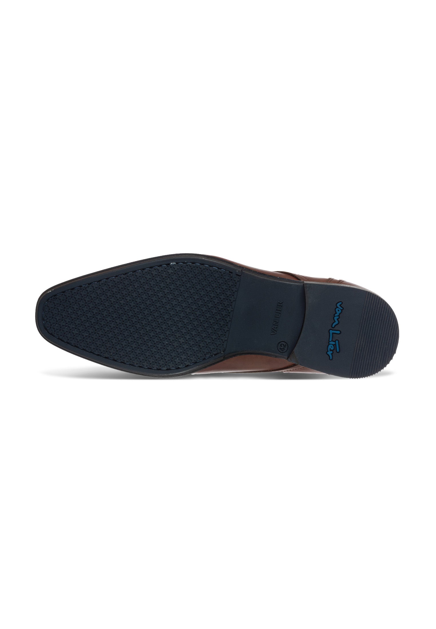 Cognac gladleren Erasmo veterschoen