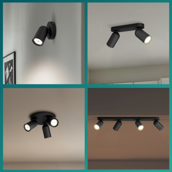 Philips triospot Pongee zwart