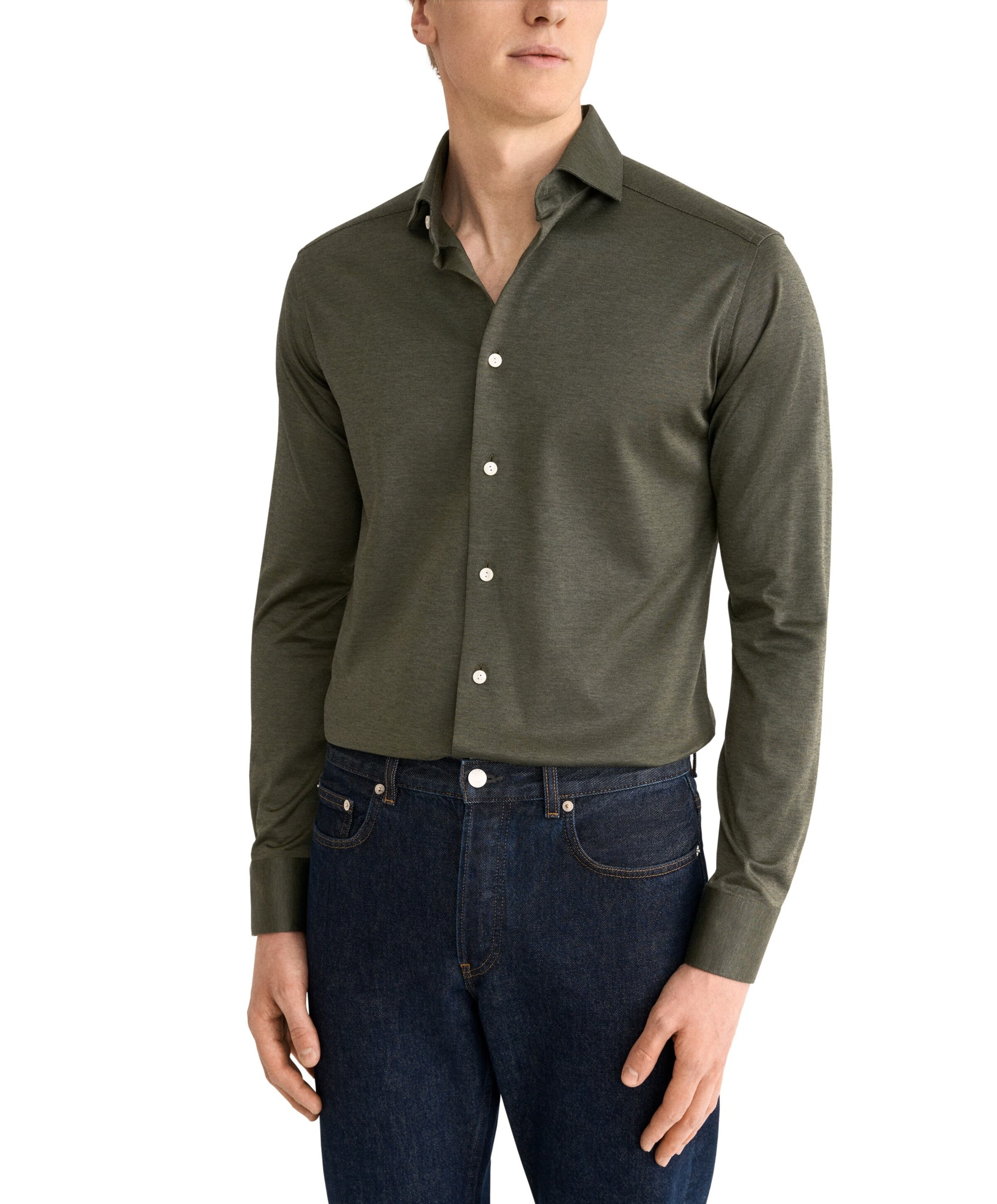 ETON Heren overhemd lange mouw groen