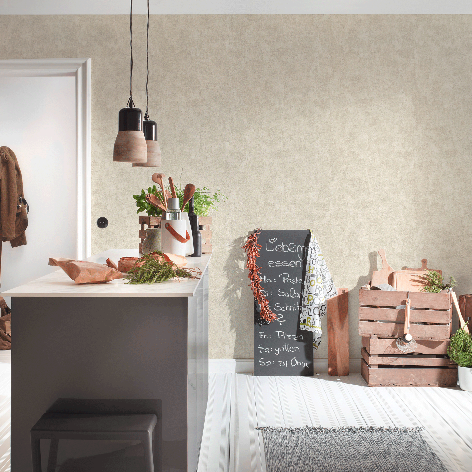A.S. Creation Vliestapete - beige - Betonoptik - 10 Meter