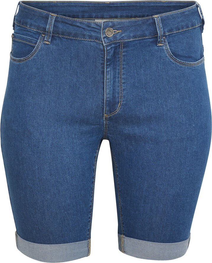 Kaffe Curve KCvicka Jeans Shorts Medium blue washed denim