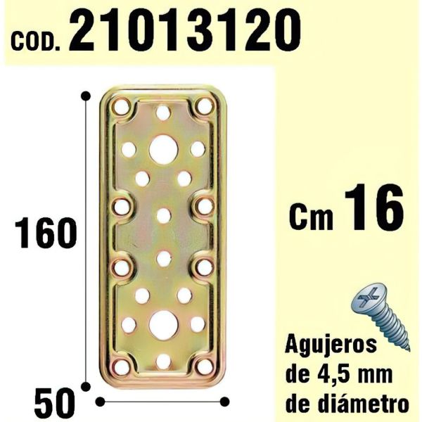WOLFPACK Soporte para Madeira Placa Bicromatada 50x160 mm. Af 21013120