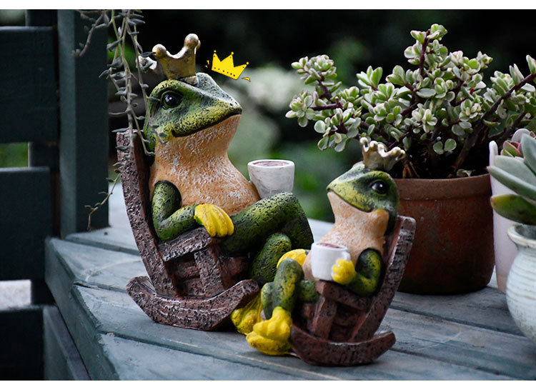 Lustiger Frosch Gartenzwerg Freche Miniatur Dekoration Rasen Accessoire - Froschkönig