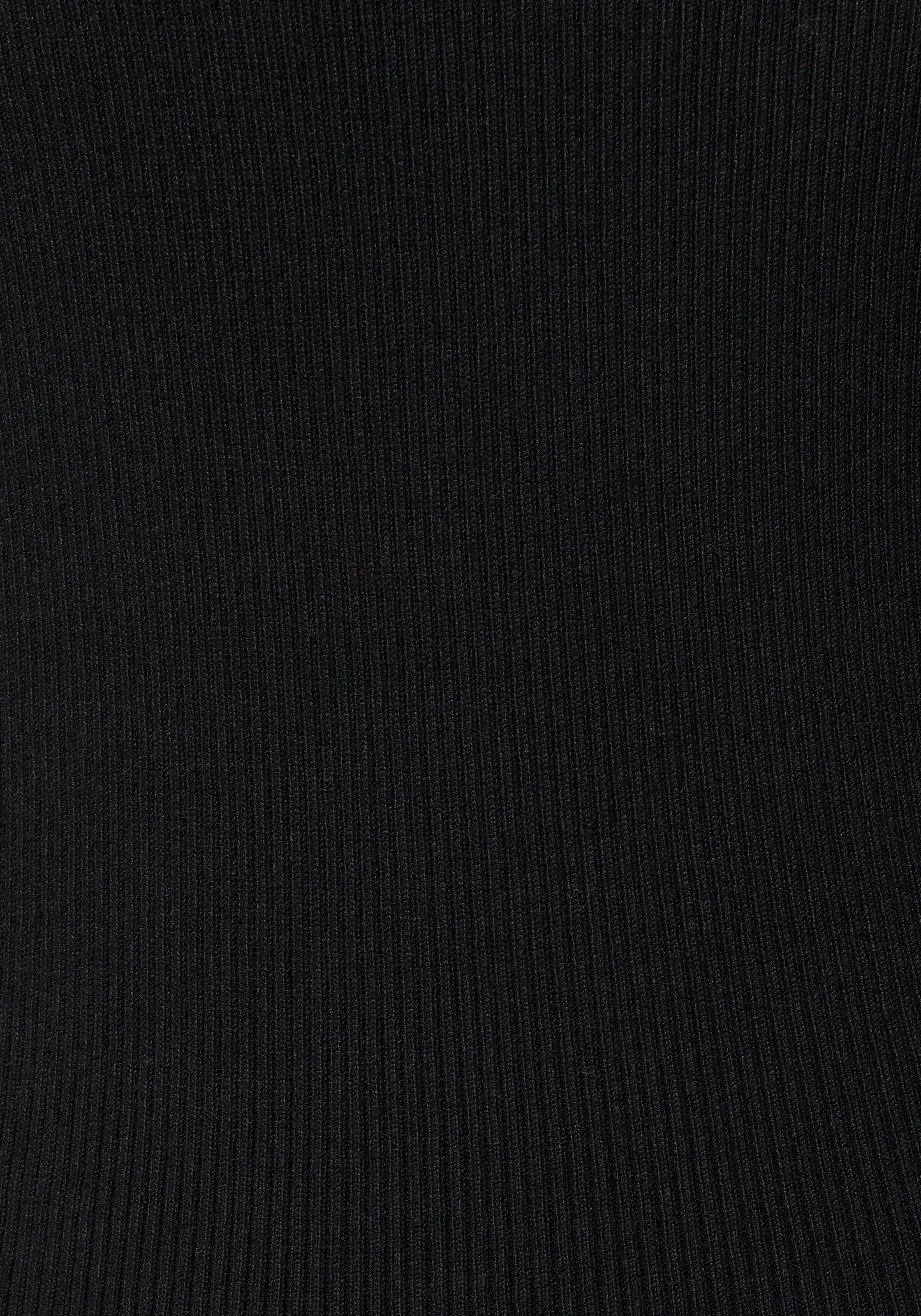Laura Scott Rollkragenpullover , mit Wellenkante und Zierknöpfen