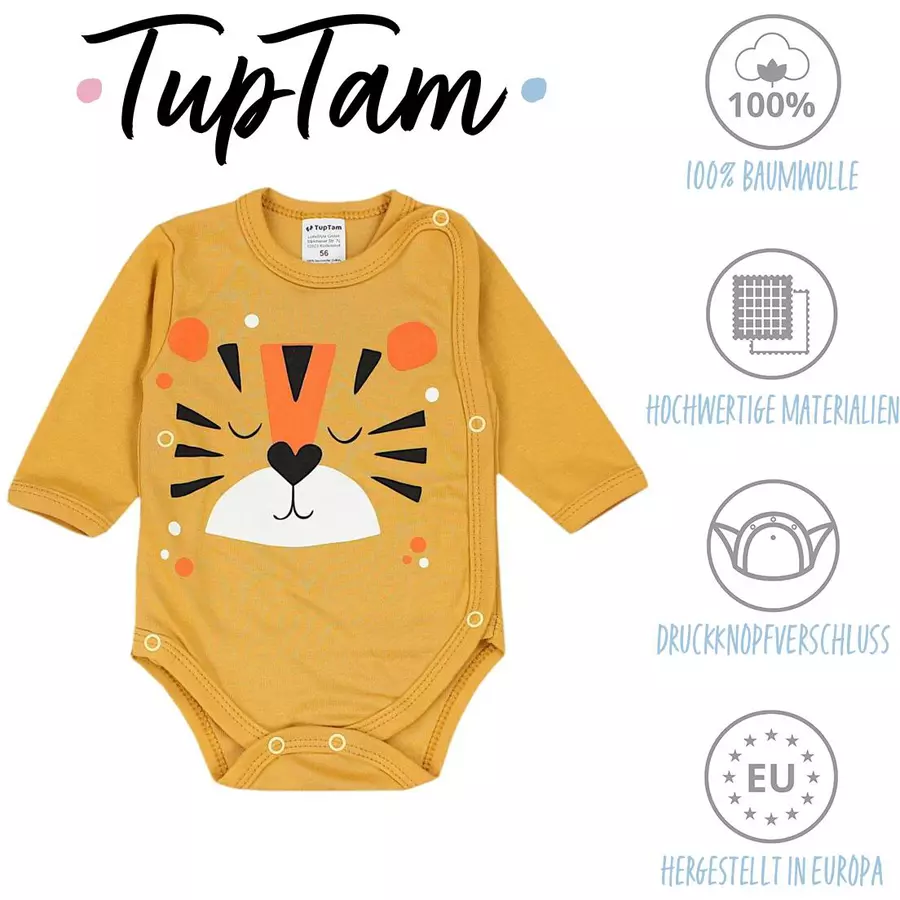 TupTam Baby Langarm Wickelbody im 5er Set blau