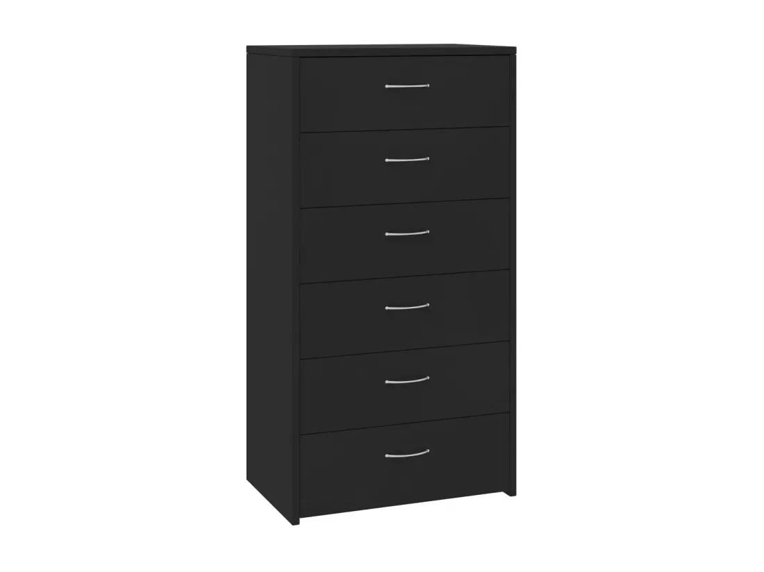 Chiffonnier 6 tiroirs Noir 50x34x96