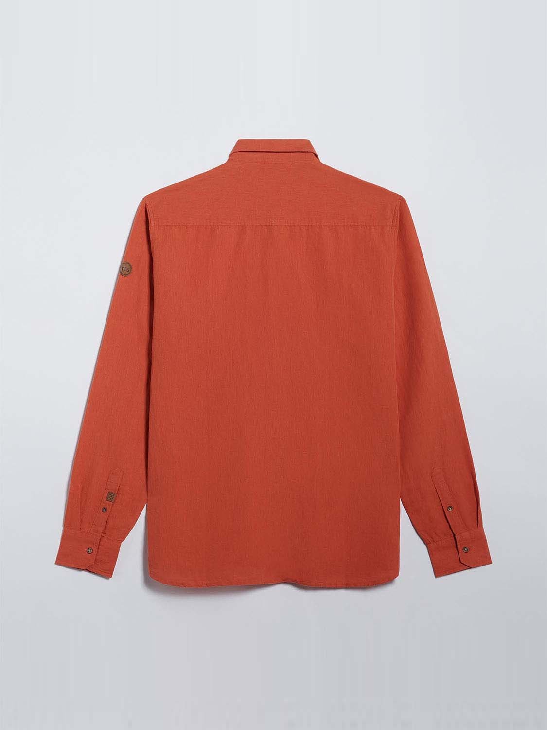 Chemise Homme Coton et Lin Orange