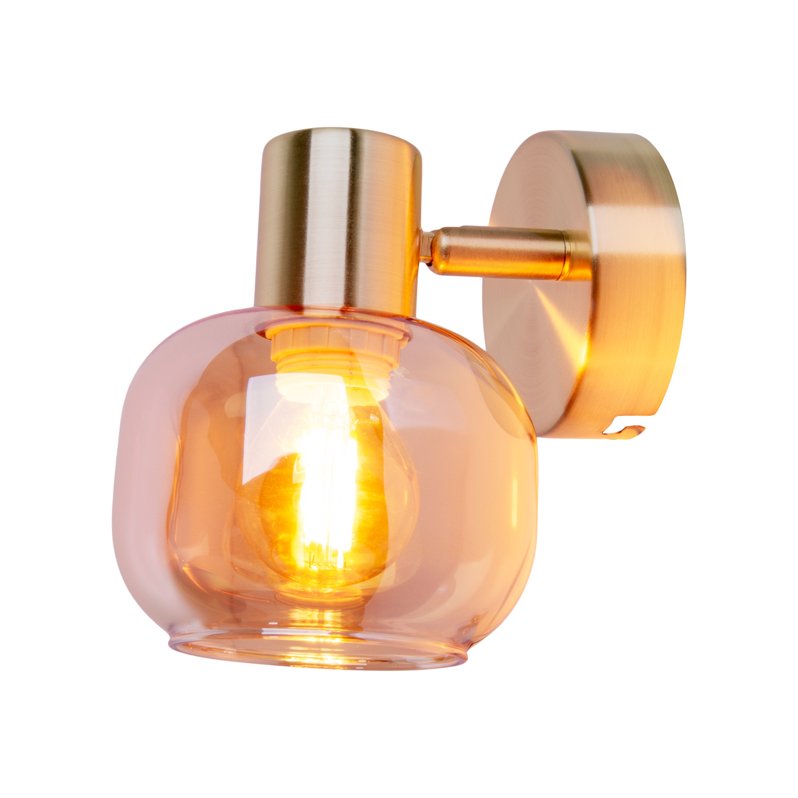 Glas-Wandspot LIBBY -messing - 1-flammig