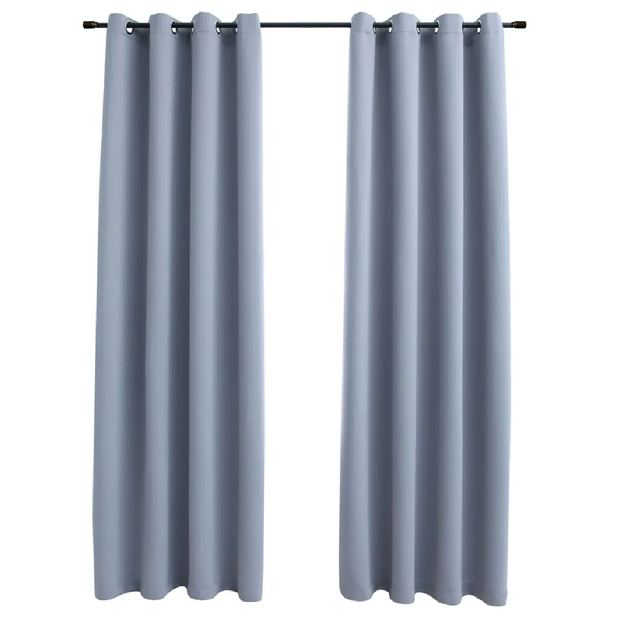 vidaXL Rideaux occultants 2 pcs 140x175 cm - Gris