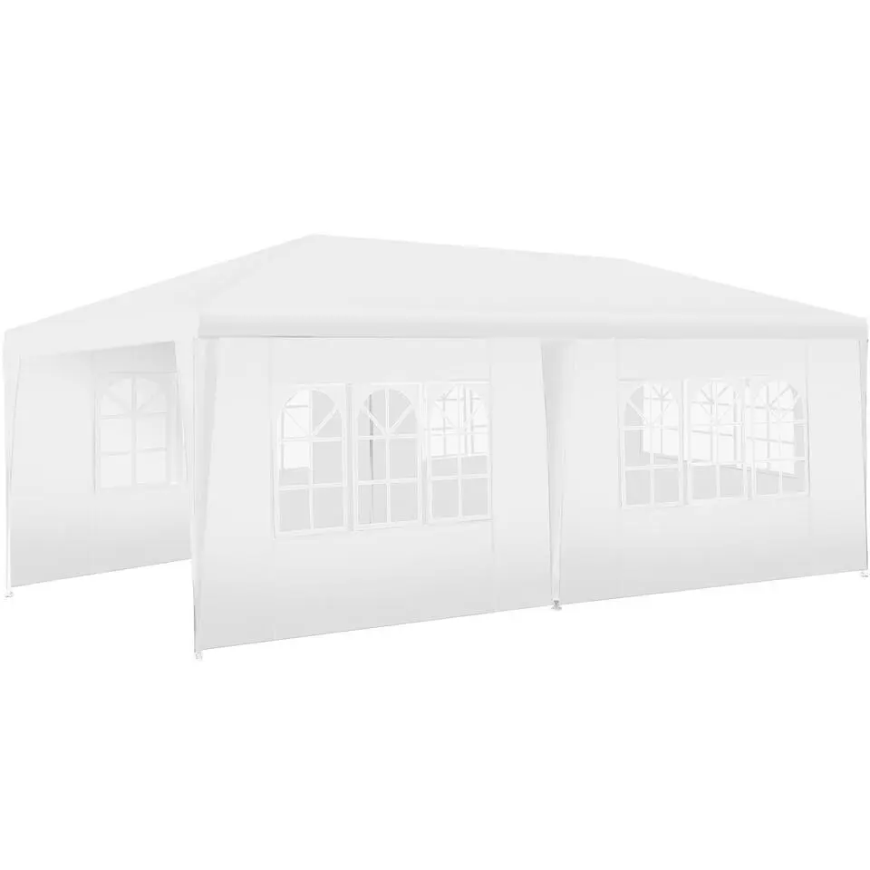tectake Paviljoen Novara met 5 zijpanelen, waterdicht, 6x3m, Wit