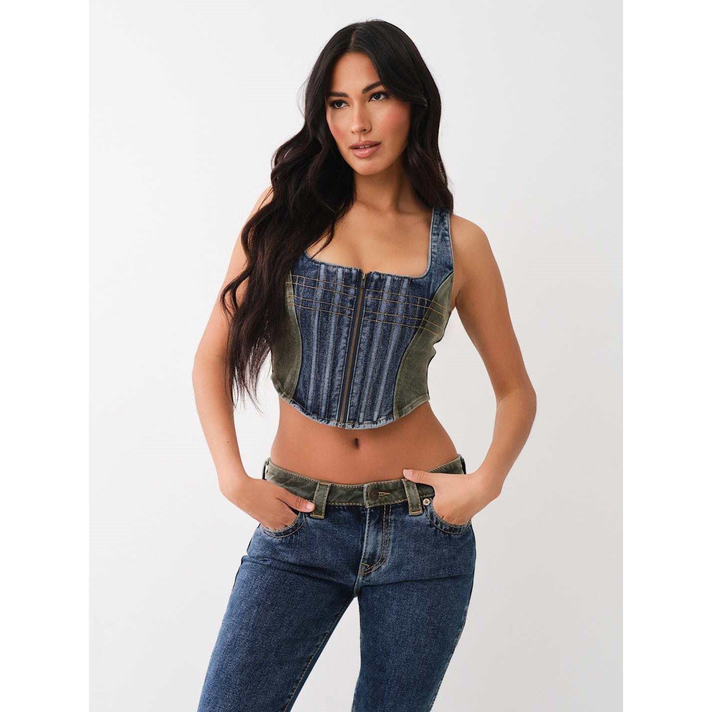 True Religion TR Denim Corset Womens