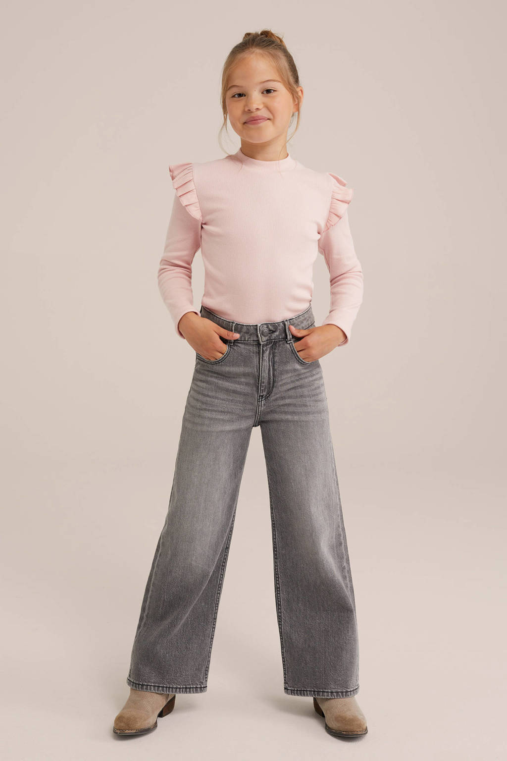 WE Fashion longsleeve lichtroze