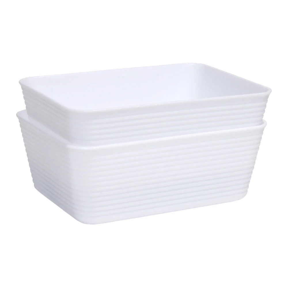 Panière de rangement x2 plastique 16,8x12,5xH6,5cm (3 modèles)