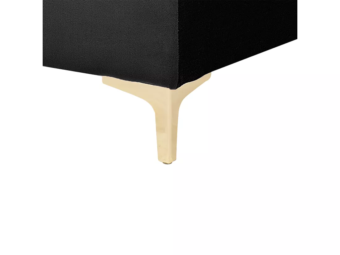 Chaise longue en velours noir ABERDEEN