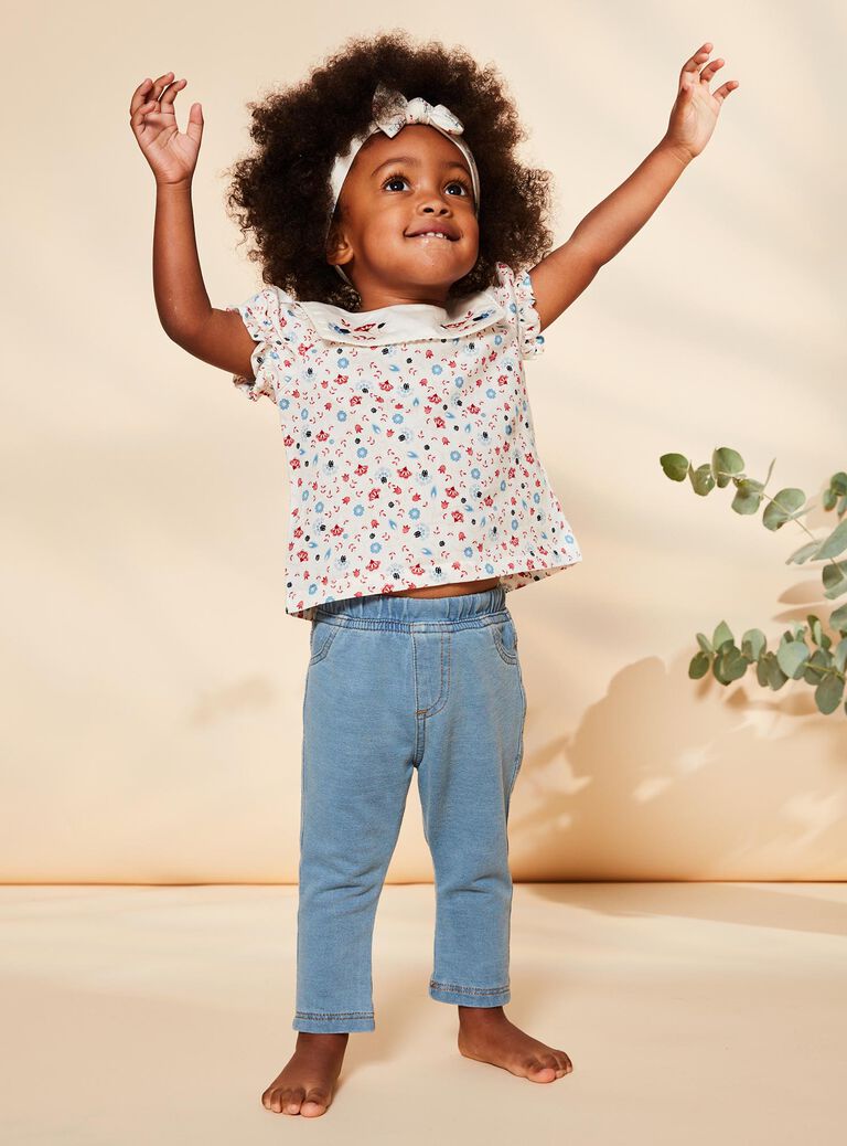 Pantalon en knit denim bleu clair