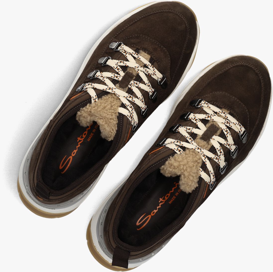 bruine santoni lage sneakers 61432