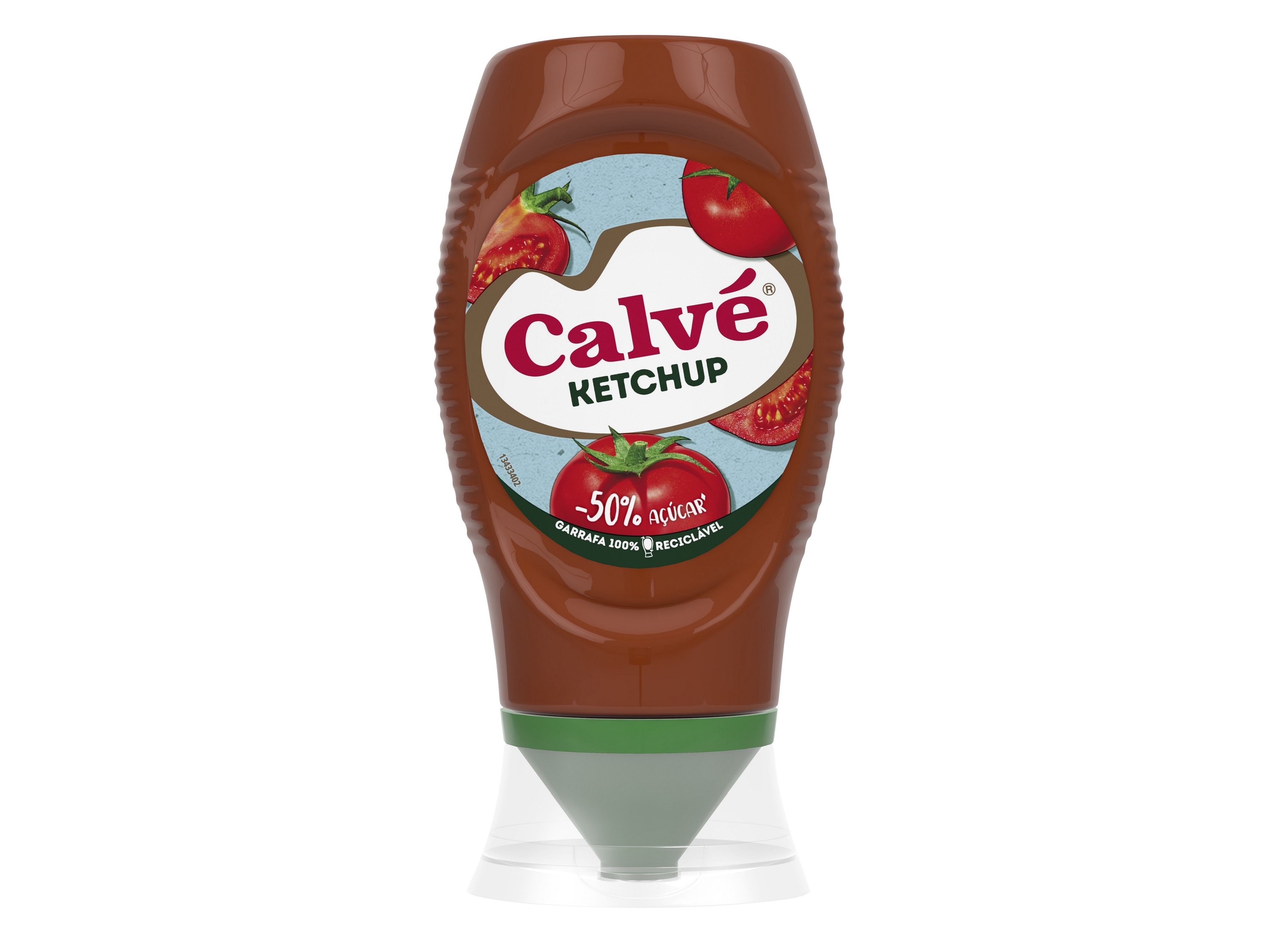 KETCHUP CALVÉ TOP DOWN MENOS AÇÚCAR 268G