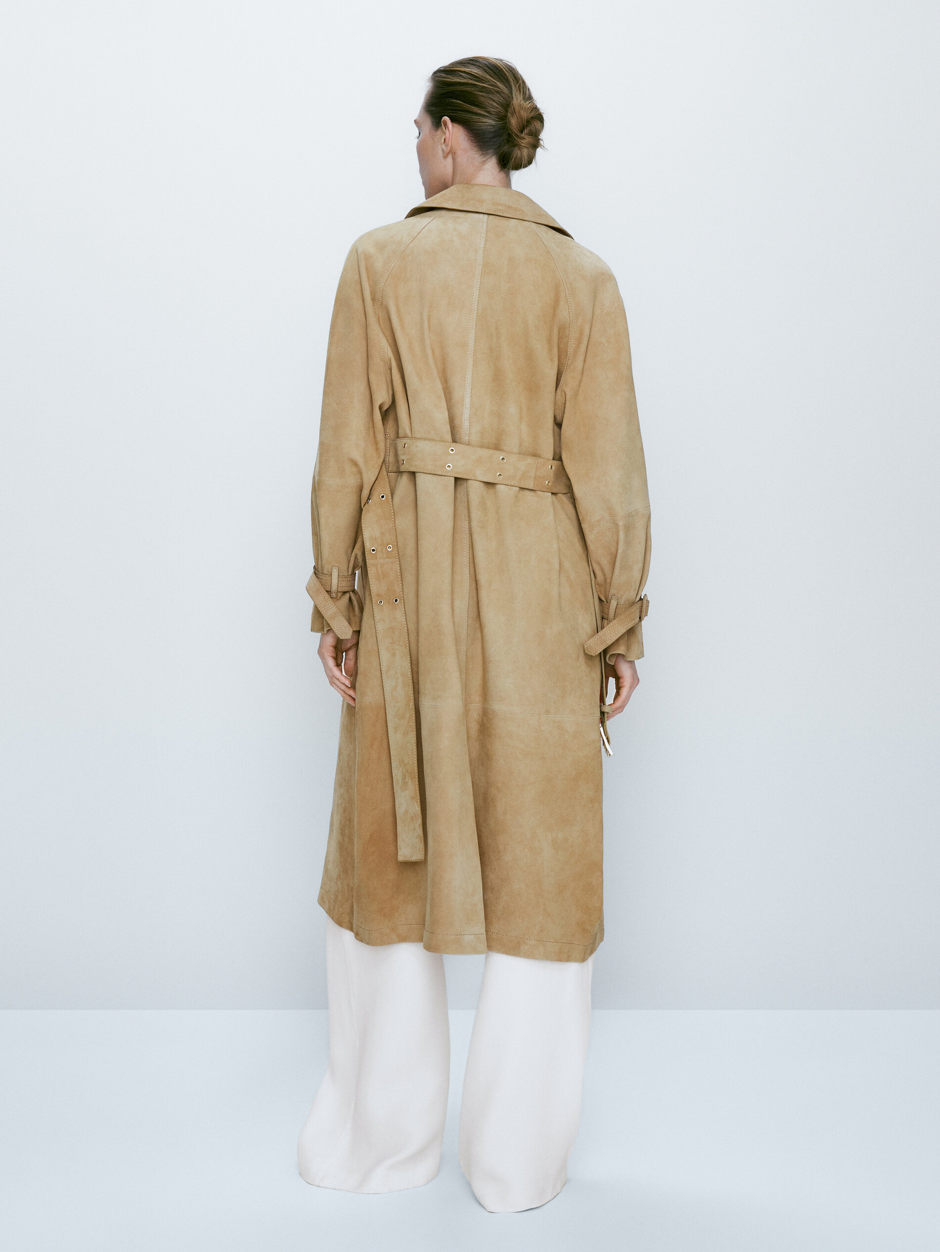 Chaqueta trench ante - CAMEL