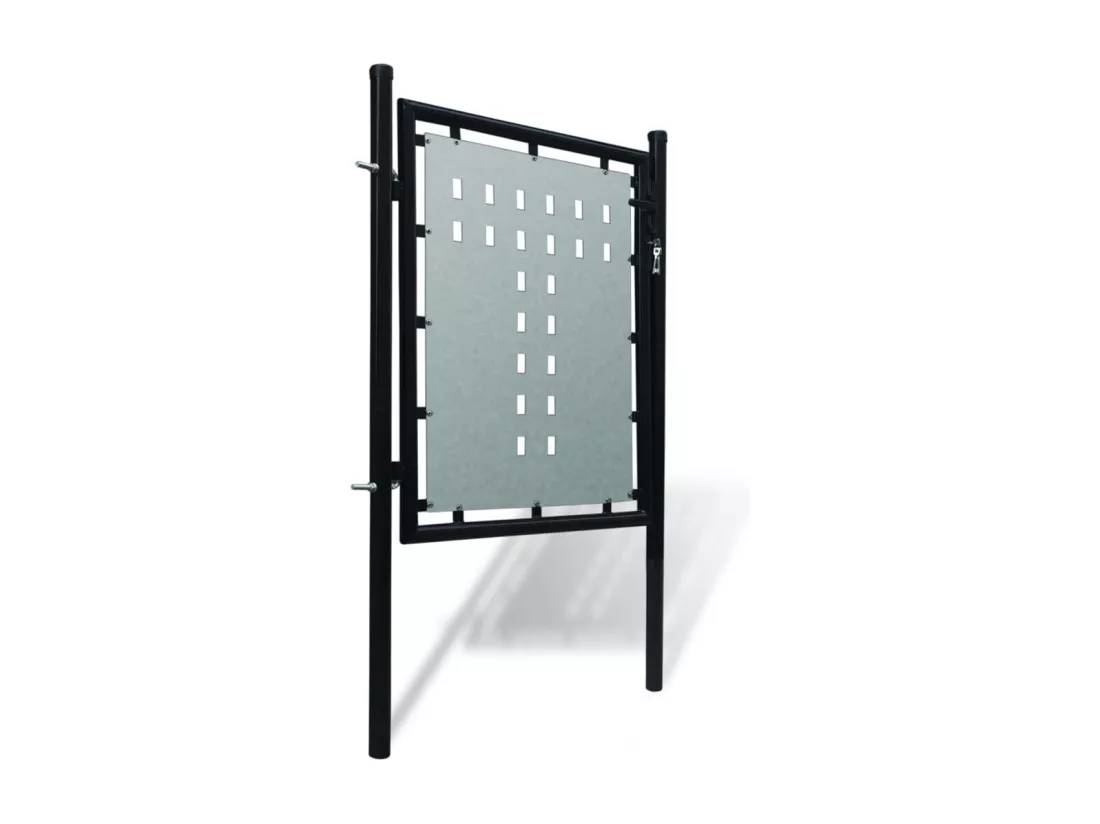 Portail simple de cl?ture Noir 100x125 cm
